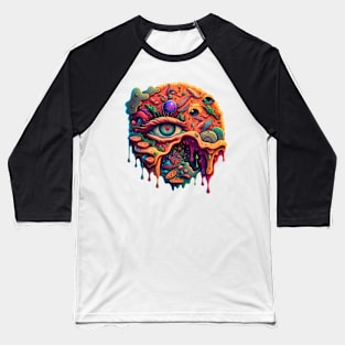 Colourful psychedelic design Baseball T-Shirt